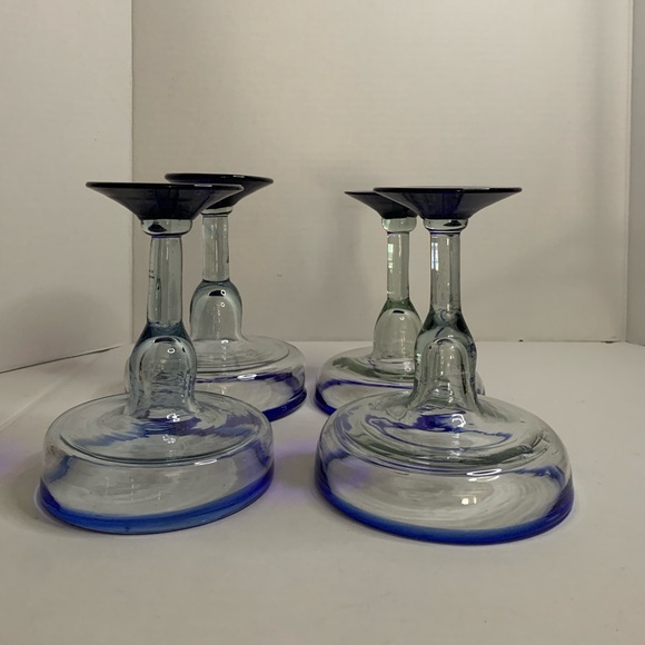 Blue Rimmed Glass Margarita Set - Picture 7 of 9